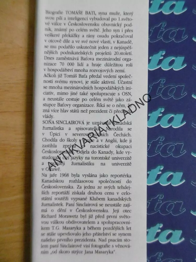BAŤA, ŠVEC PRO CELÝ SVĚT, SOŇA SINCLAIROVÁ, **an