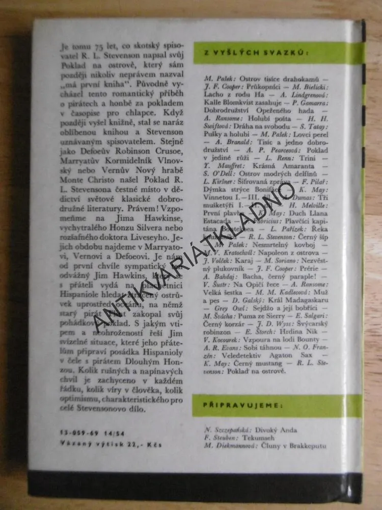 KOD 5 - POKLAD NA OSTROVĚ, ROBERT LOUIS STEVENSON, **an