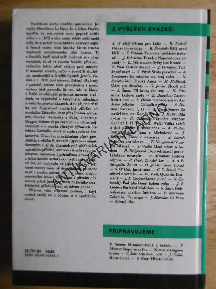 KOD 194 - ZELENÝ DĚS, JOSEPH SHERIDAN LE FANU, ERAZIM, **an