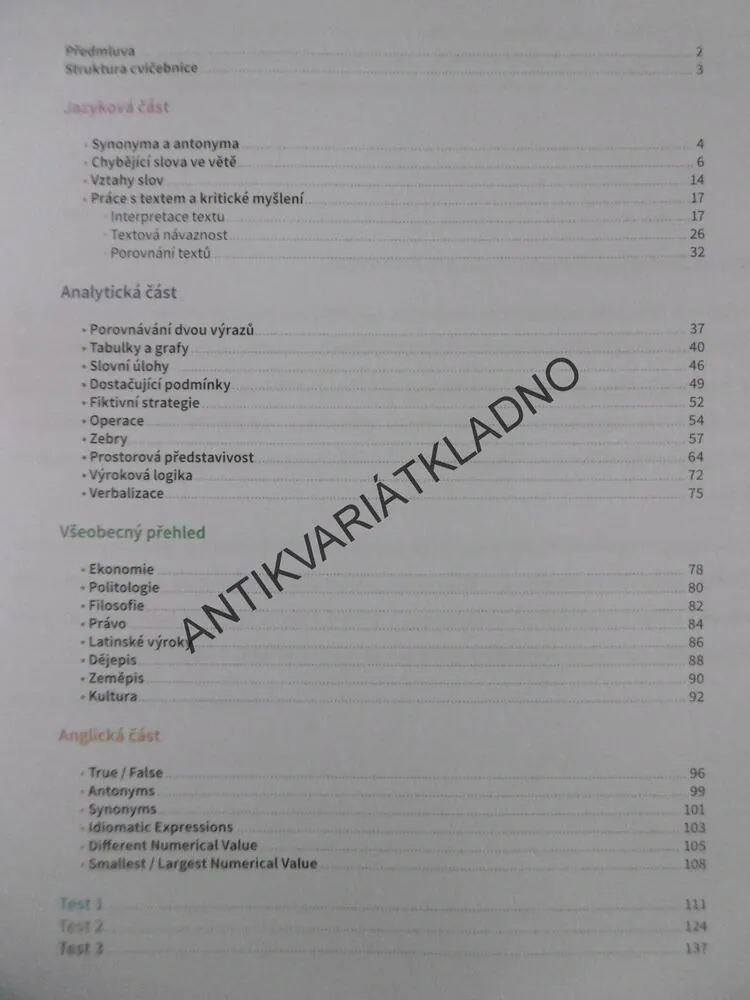 PŘIJÍMAČKY NA VŠ V POHODĚ, STUDIJNÍ PŘEDPOKLADY, 