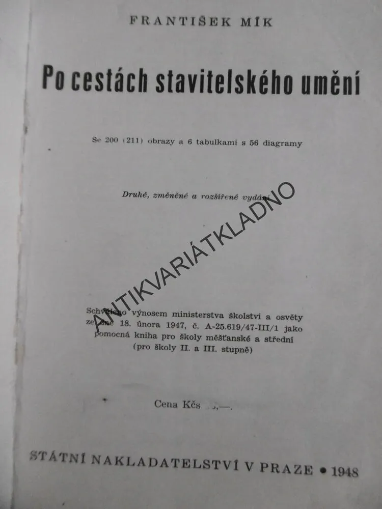 PO CESTÁCH STAVITELSKÉHO UMĚNÍ, FRANTIŠEK MÍK, ARCHITEKTURA,