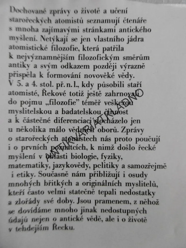 ŘEČTÍ ATOMISTÉ, **an