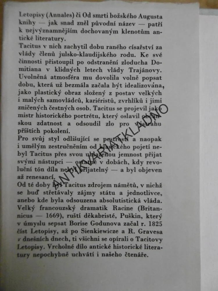 TACITUS, LETOPISY, **an