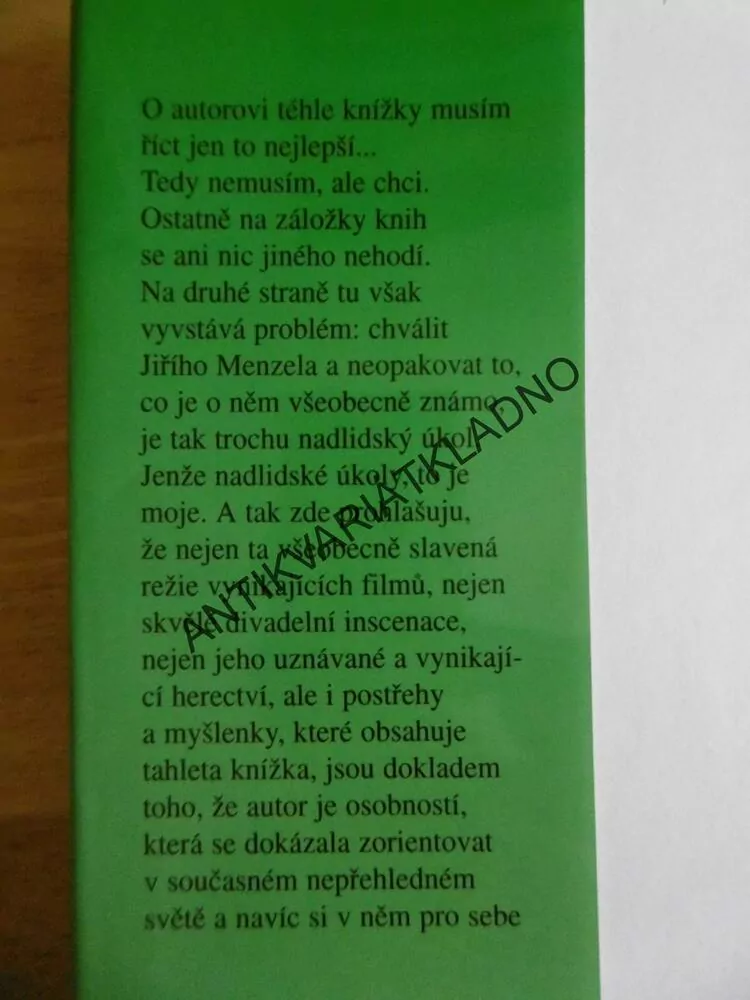 TAK NEVÍM PODRUHÉ, JIŘÍ MENZEL, **an
