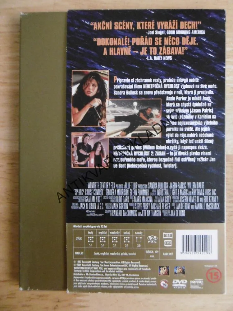 NEBEZPEČNÁ RYCHLOST 2: ZÁSAH, SANDRA BULLOCK, DVD FILM