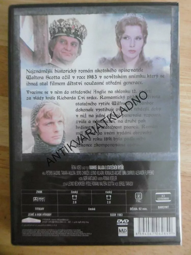 IVANHOE, BALADA O STATEČNÉM RYTÍŘI, DVD FILM
