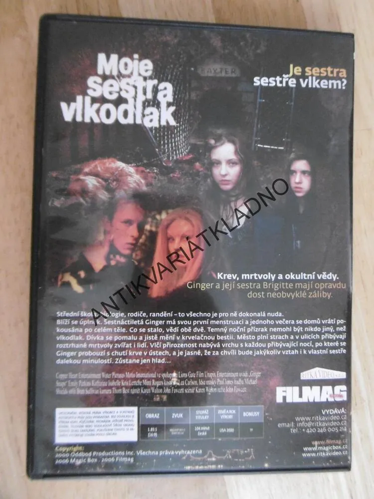 MOJE SESTRA VLKODLAK, DVD FILM HOROR