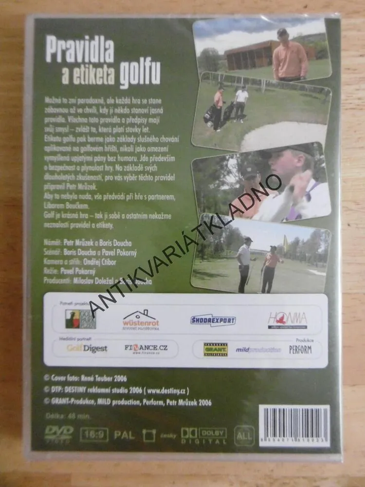 PRAVIDLA A ETIKETA GOLFU, GOLFOVÁ ŠKOLA PETRA MRŮZKA, DVD FILM