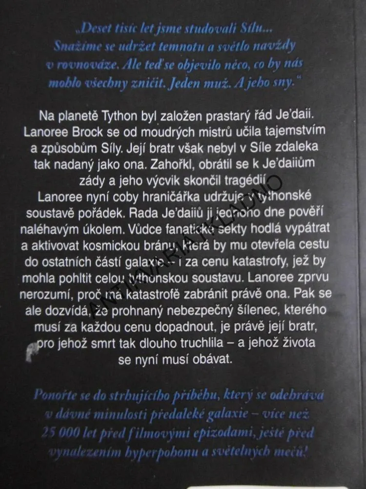 STAR WARS, ÚSVIT RYTÍŘŮ JEDI, DO PRÁZDNOTY, **an