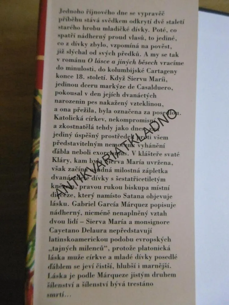 O LÁSCE A JINÝCH BĚSECH, GABRIEL GARCIA MARQUEZ, **an