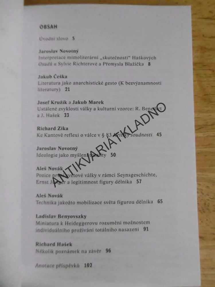 HAŠEK A VÁLKA, SBORNÍK PŘÍSPĚVKŮ, **an