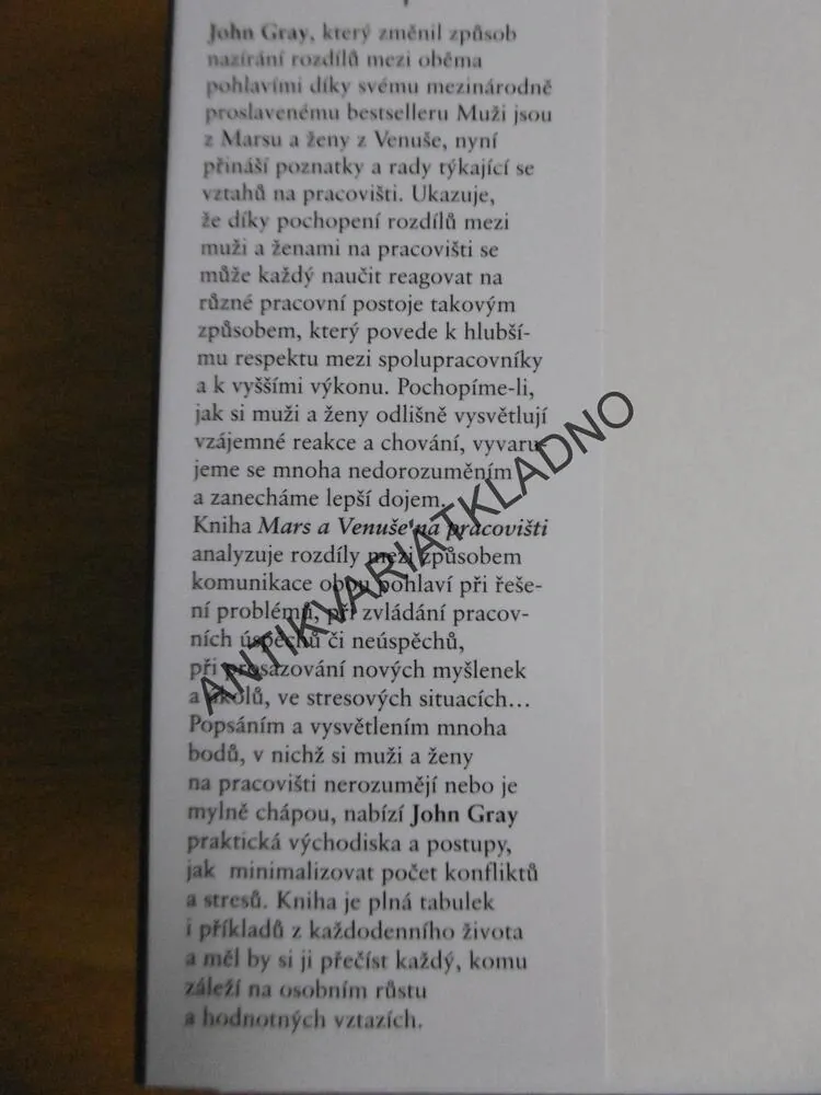 MARS A VENUŠE NA PRACOVIŠTI, JOHN GRAY, **an