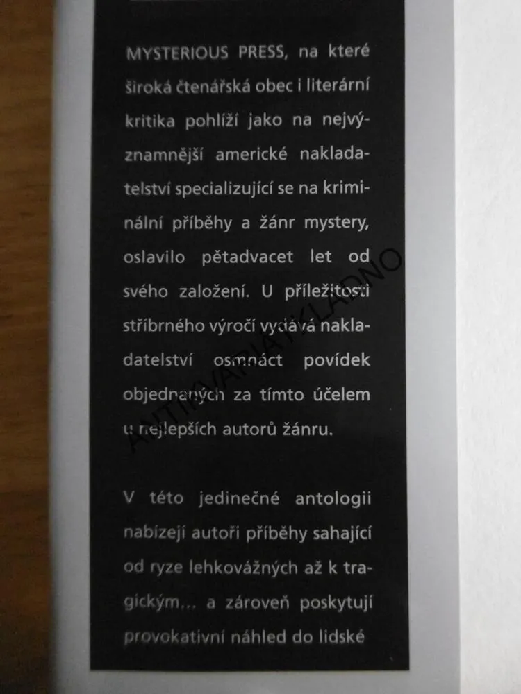 PODVODNÍK A JINÉ POVÍDKY, VÝBOR OSMNÁCTI DETEKTIVNÍCH POVÍDEK, **an