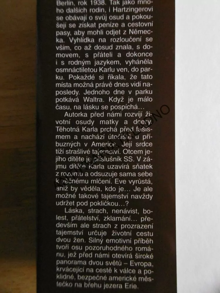 A NAVŽDY MLČETI BUDEŠ..., BELVA PLAIN, **an