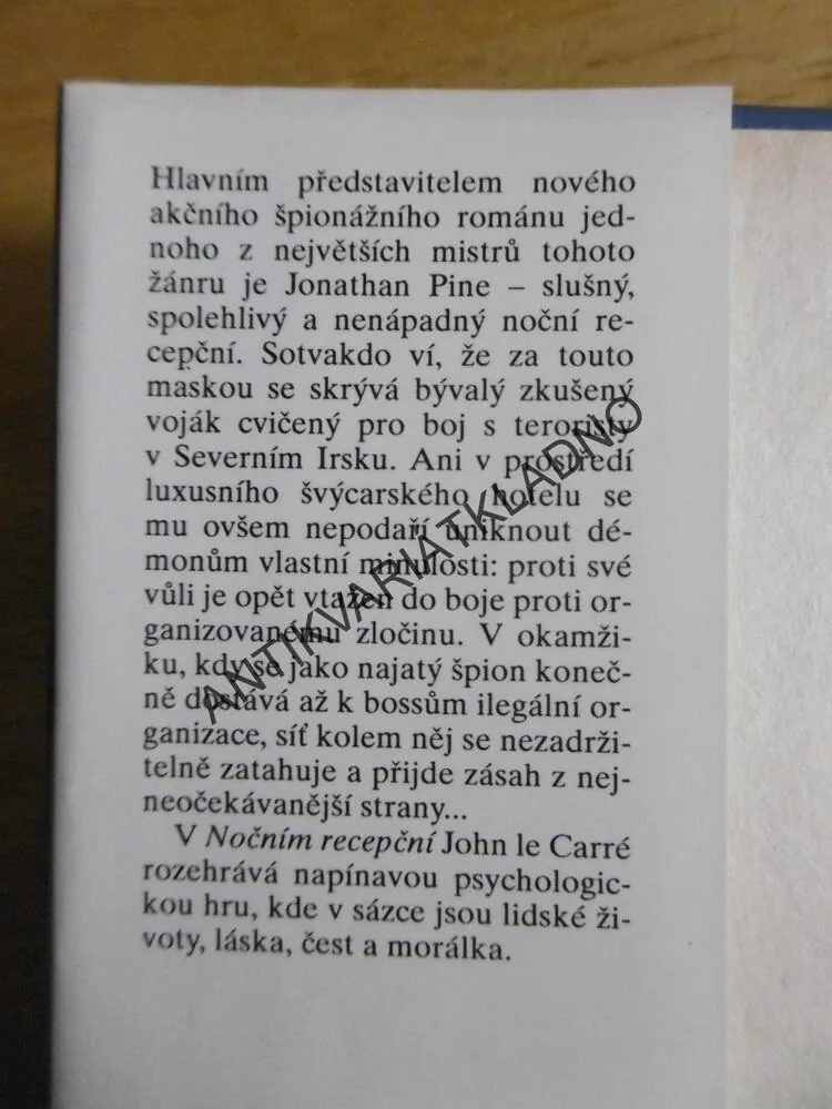 NOČNÍ RECEPČNÍ, JOHN LE CARRÉ, **an