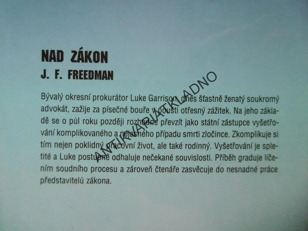 NAD ZÁKON, J. F. FREEDMAN, **an