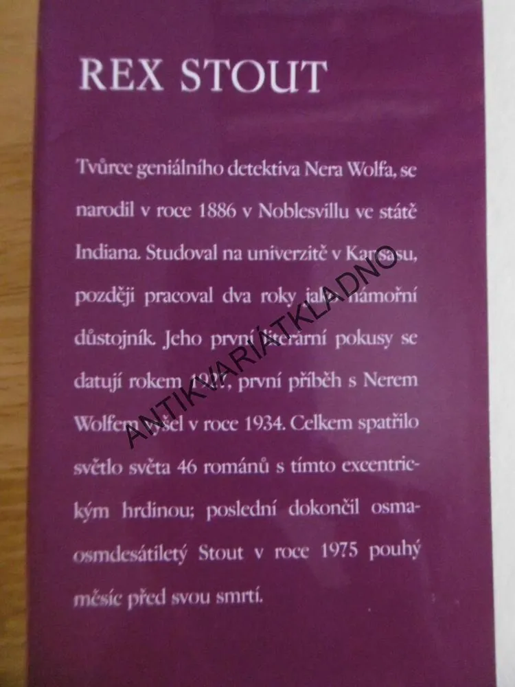 LAHŮDKOVÁ VRAŽDA, REX STOUT, **an