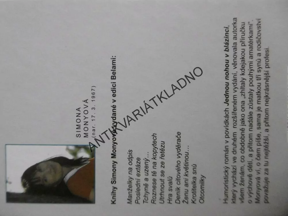 JEDNOU NOHOU V BLÁZINCI, SIMONA MONYOVÁ, **an
