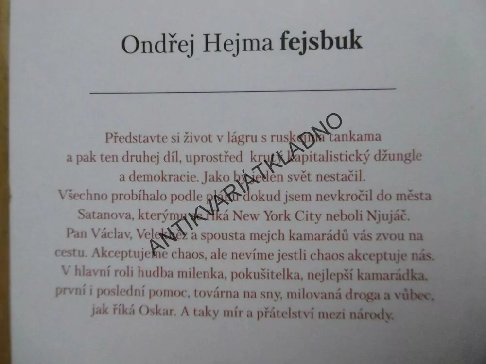 FEJSBUK, ONDŘEJ HEJMA, **an