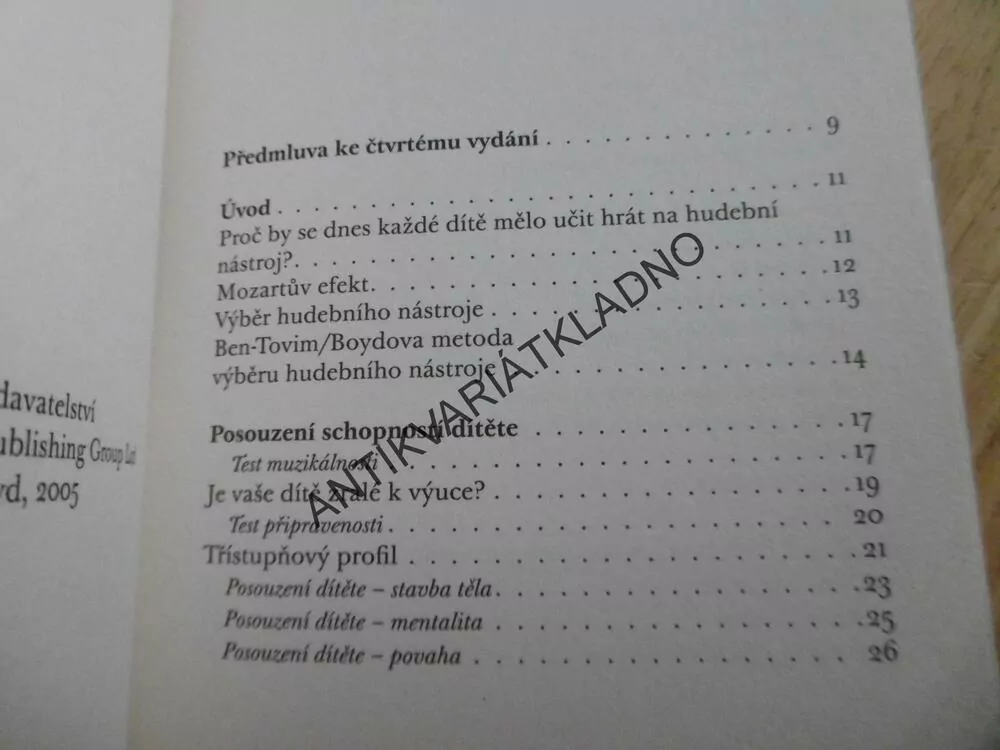 HUDEBNÍ NÁSTROJ A NAŠE DÍTĚ, **an