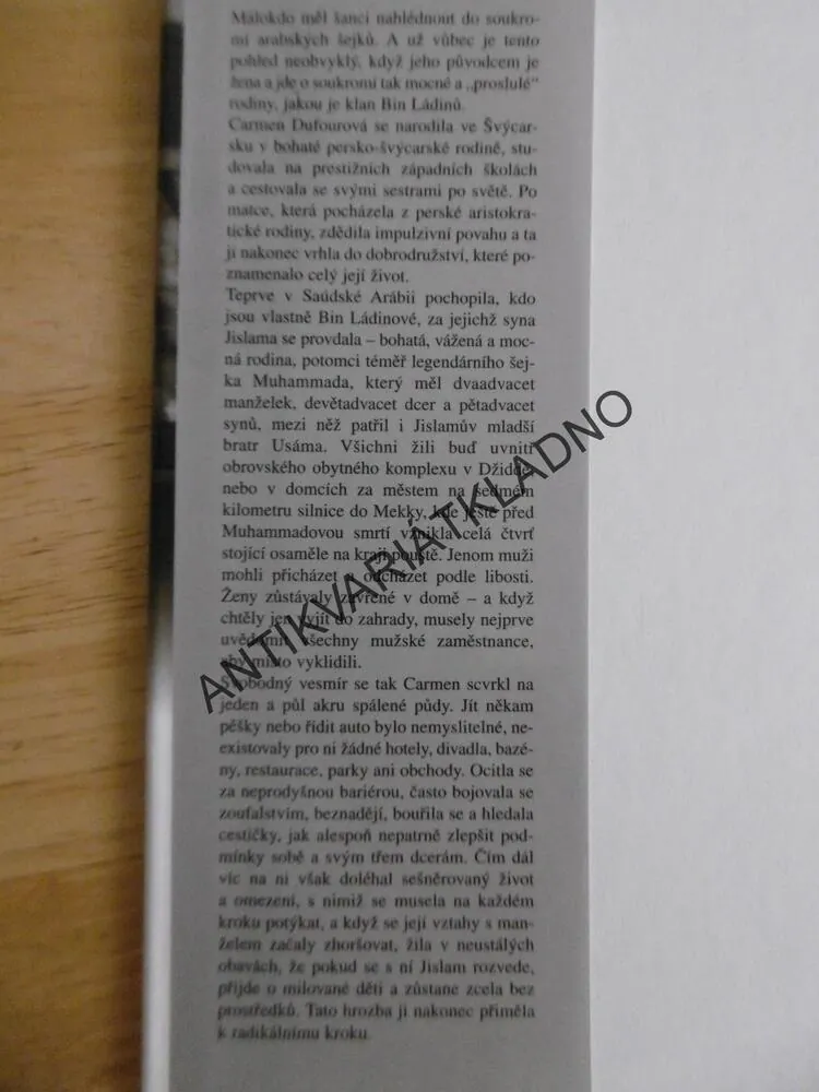 TEMNÉ KRÁLOVSTVÍ, CARMEN BIN LÁDIN, **an