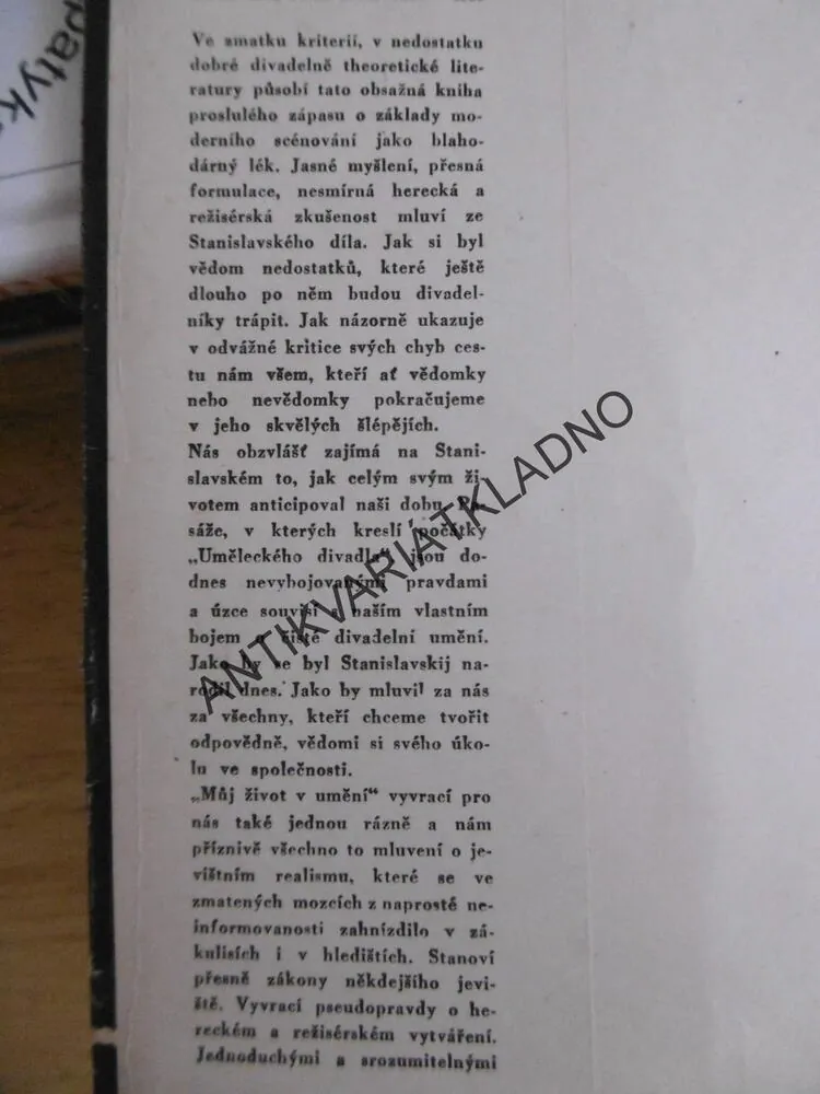 MŮJ ŽIVOT V UMĚNÍ, K. S. STANISLAVSKIJ, **an