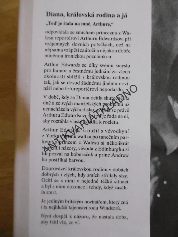 LADY DIANA, DIANA, KRÁLOVSKÁ RODINA A JÁ, ARTHUR EDWARDS, **an