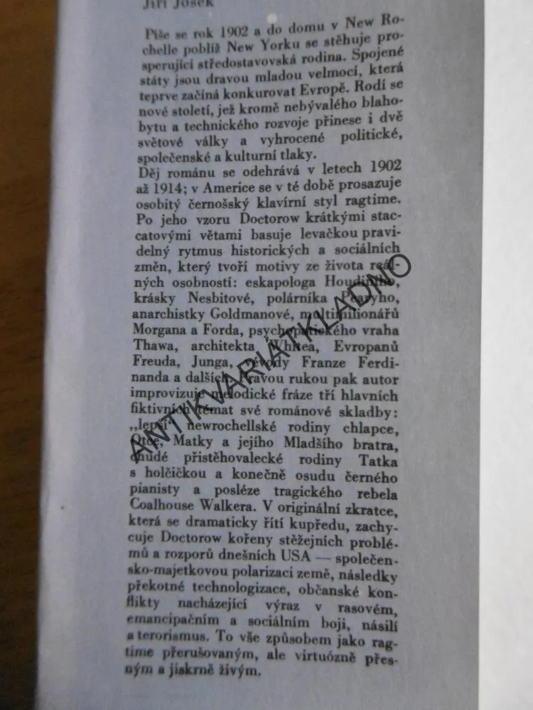 RAGTIME, E.L.DOCTOROW, **an