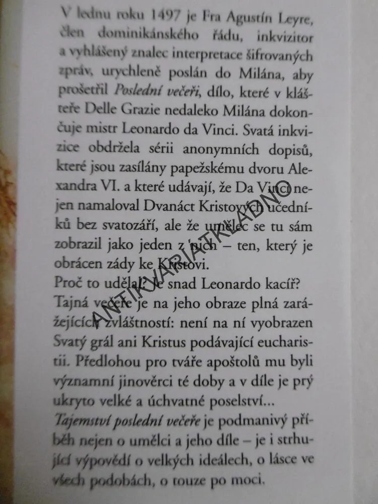 TAJEMSTVÍ POSLEDNÍ VEČEŘE, JAVIER SIERRA, **an