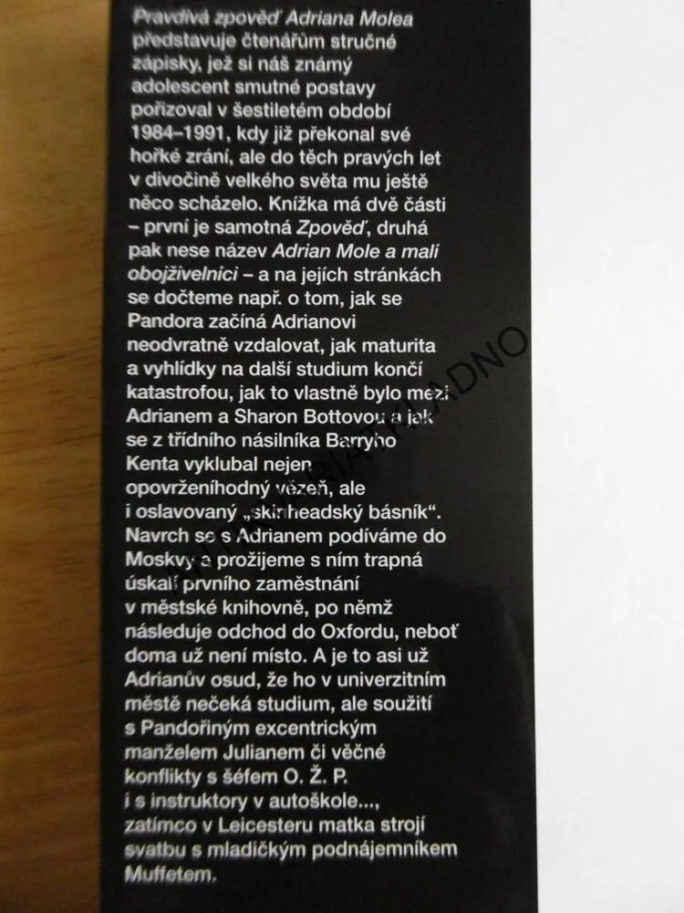 PRAVDIVÁ ZPOVĚĎ ADRIANA MOLEA, SUE TOWNSEND, **an