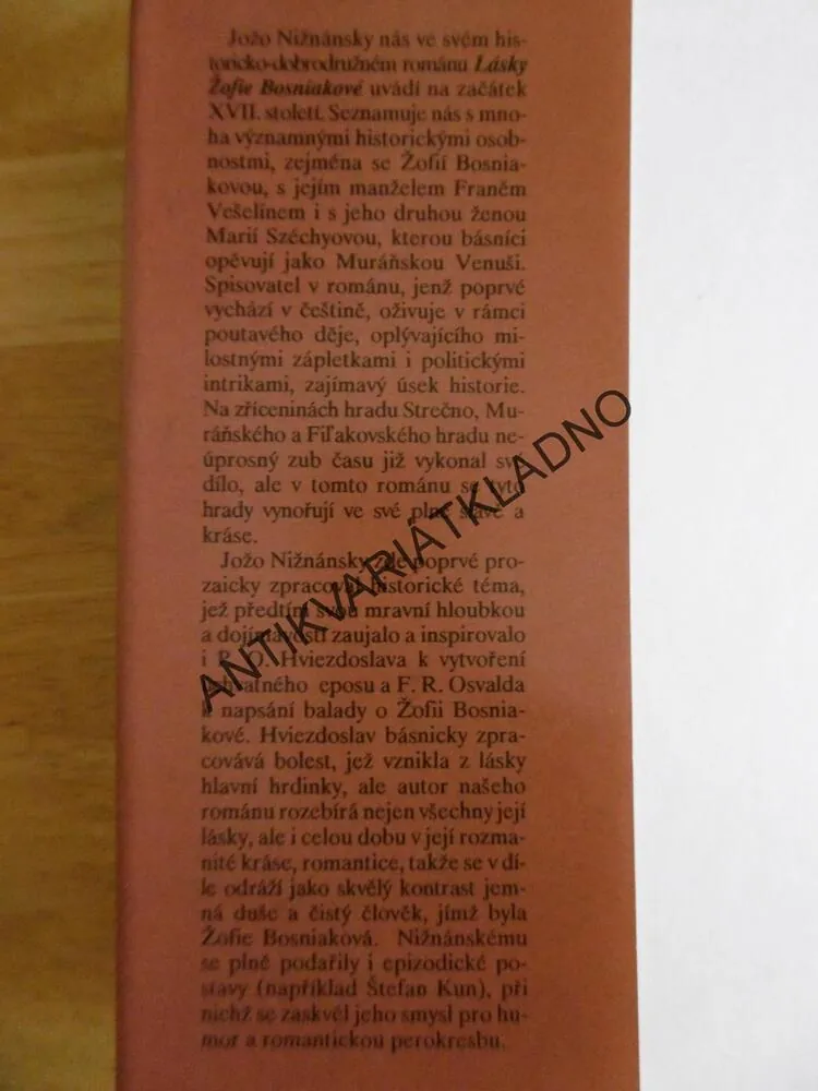 LÁSKY ŽOFIE BOSNIAKOVÉ, JOŽO NIŽNÁNSKY, **an