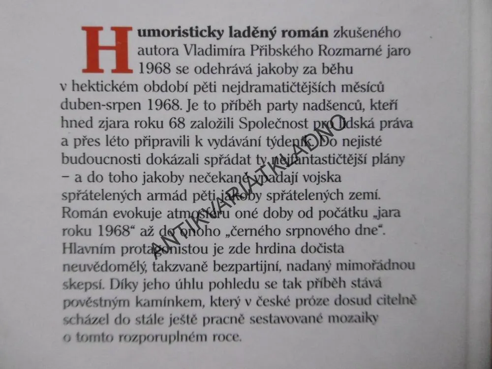 ROZMARNÉ JARO 1968, VLADIMÍR PŘIBSKÝ, **an