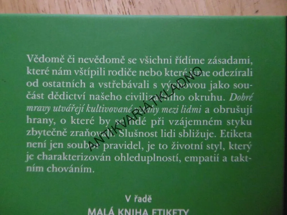 MALÁ KNIHA ETIKETY, PRO KAŽDÝ DEN, LADISLAV ŠPAČEK,**an