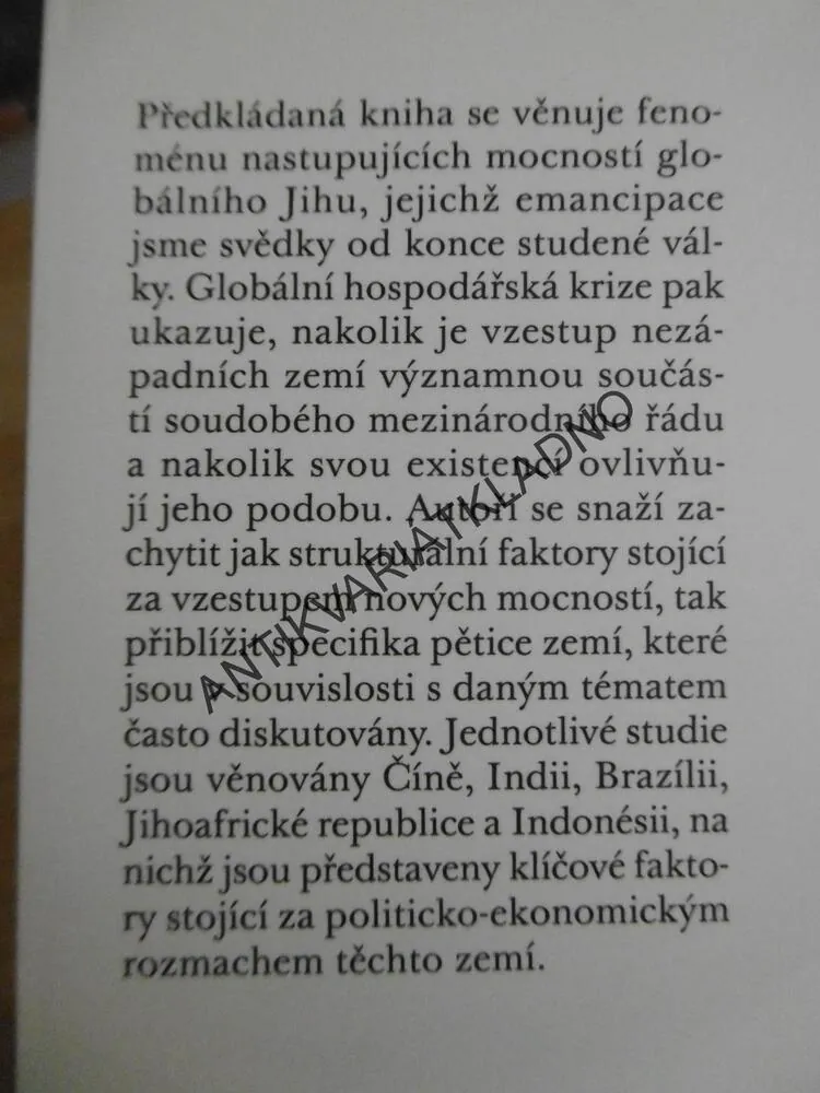 NOVÉ MOCNOSTI GLOBÁLNÍHO JIHU, LINDA PIKNEROVÁ,**an
