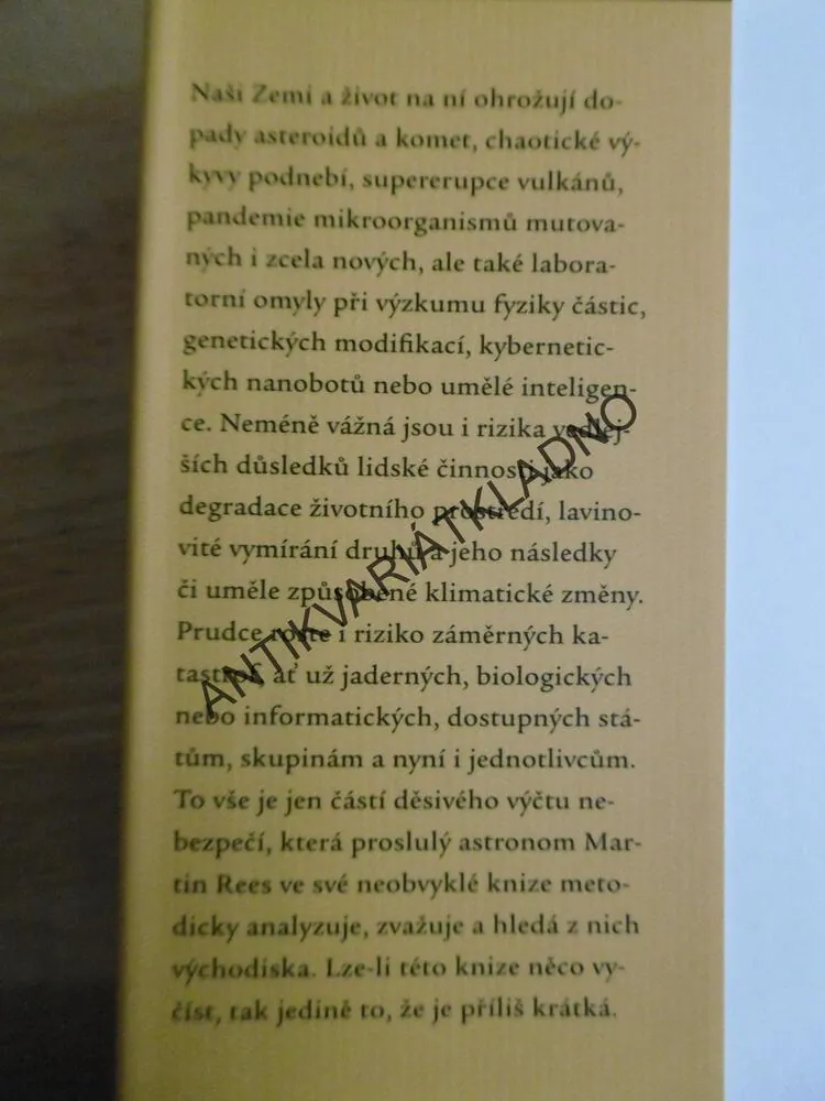 NAŠE POSLEDNÍ HODINA, MARTIN REES, **an