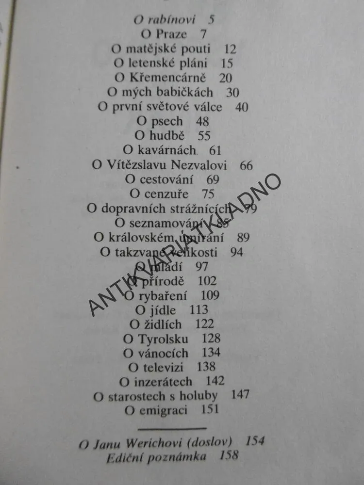 VŠECHNO JE JINAK, JAN WERICH, **an