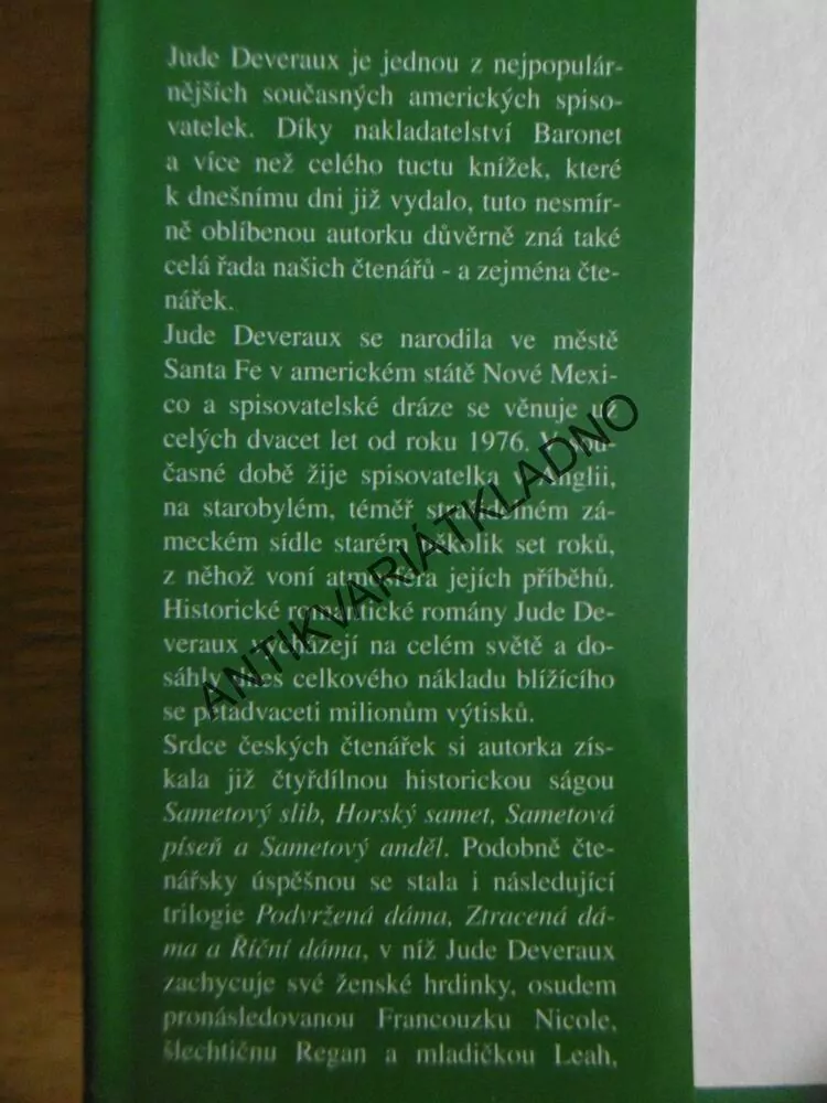 HORSKÝ SAMET, JUDE DEVERAUX, **an