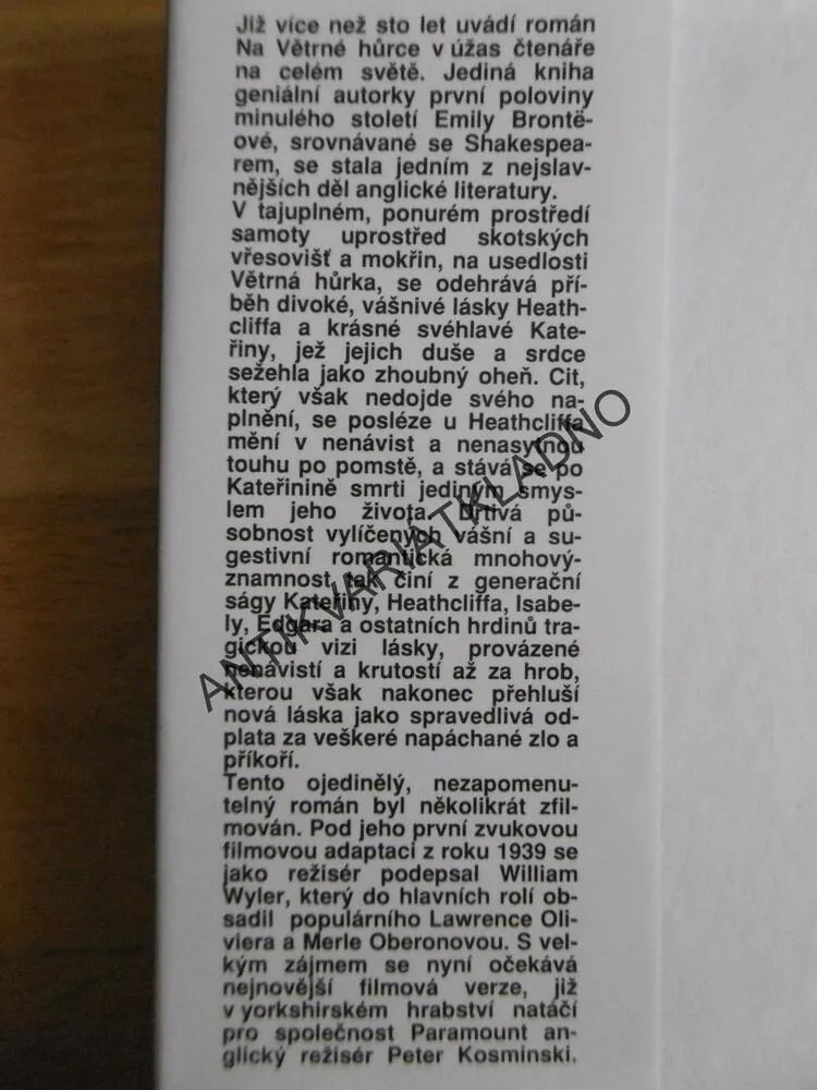 NA VĚTRNÉ HŮRCE, EMILY BRONTEOVÁ, **an