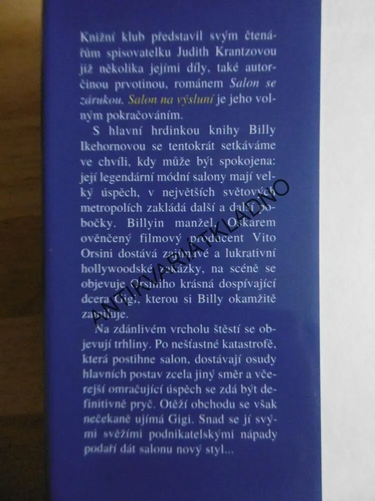 SALON NA VÝSLUNÍ, JUDITH KRANTZOVÁ, **an