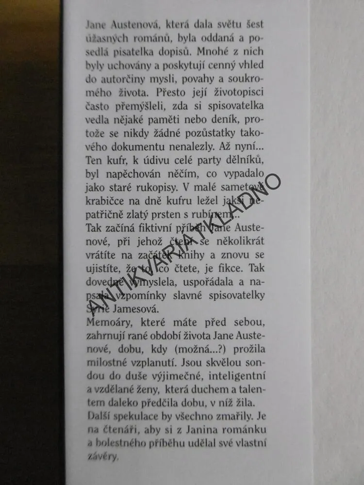 ZTRACENÉ MEMOÁRY JANE AUSTENOVÉ, SYRIE JAMESOVÁ, **an