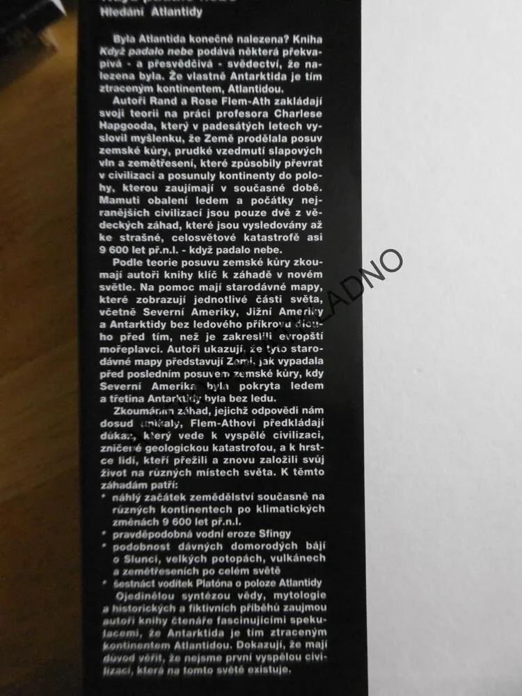 KDYŽ PADALO NEBE, HLEDÁNÍ ATLANTIDY, RAND A ROSE FLEM-ATH, **an