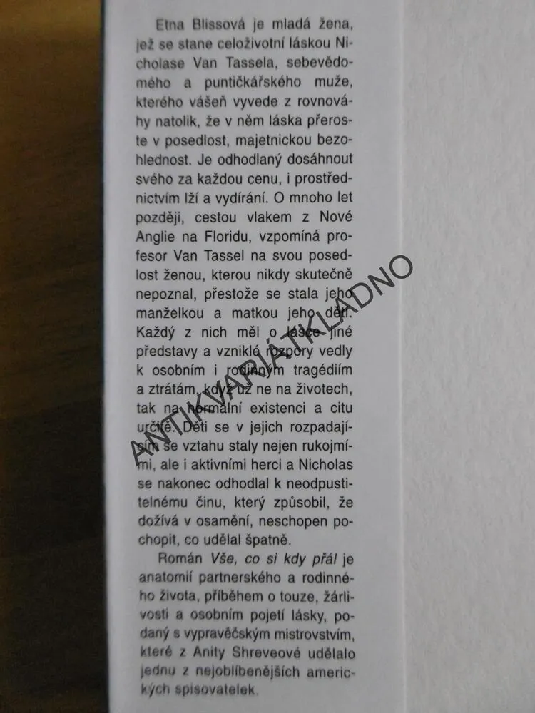 VŠE, CO SI KDY PŘÁL, ANITA SHREVEOVÁ, **an