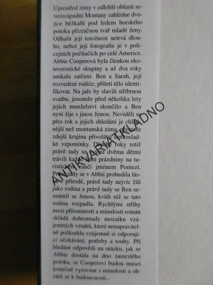 HRANICE ZOUFALSTVÍ, NICHOLAS EVANS, **an