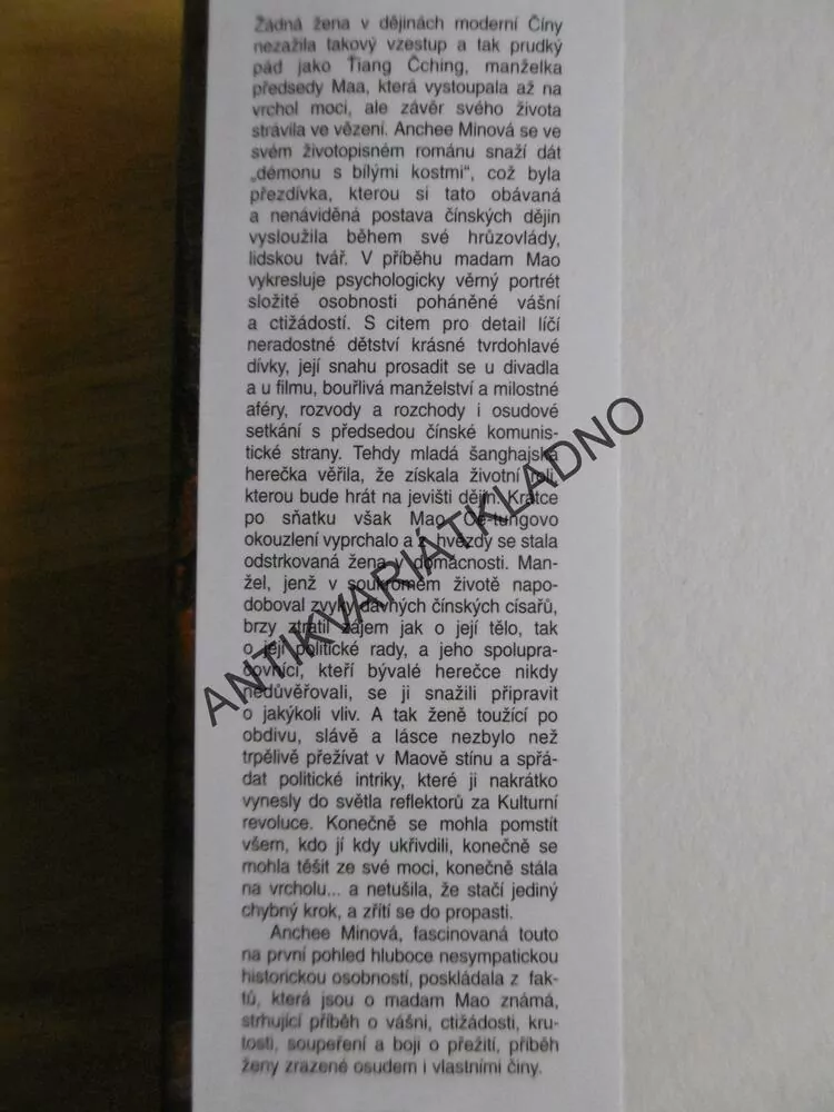 BYLA JSEM MADAM MAO, ANCHEE MINOVÁ, **an