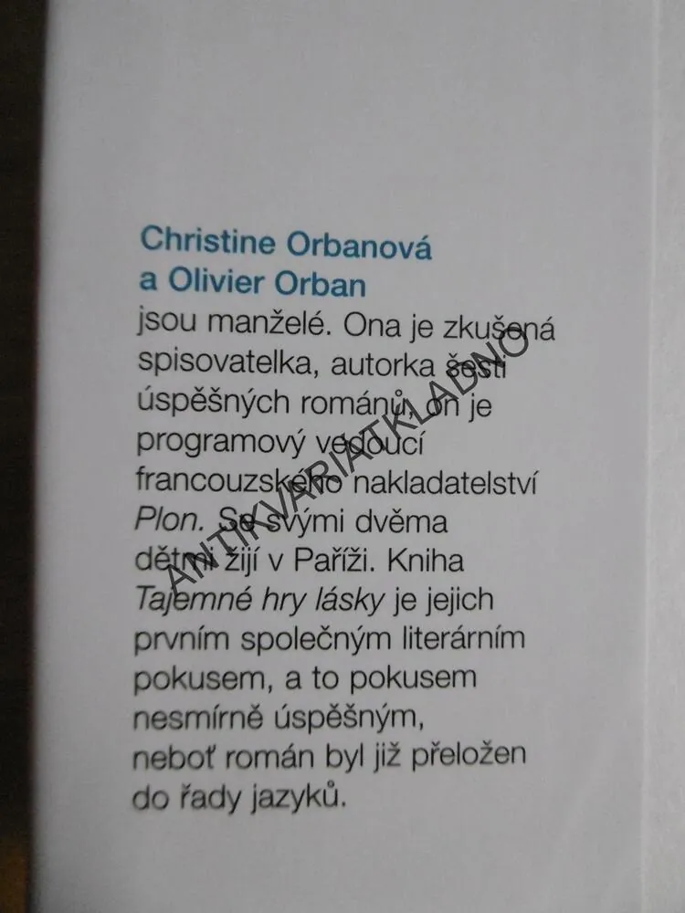 TAJEMNÉ HRY LÁSKY, CHRISTINE ORBANOVÁ, **an