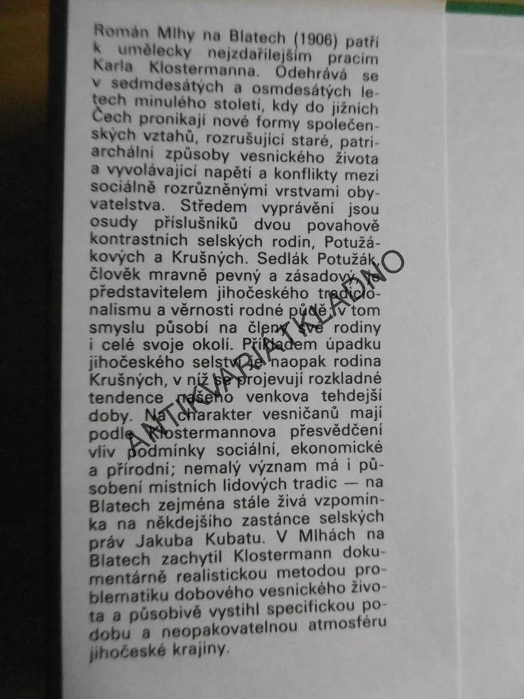 MLHY NA BLATECH, KAREL KLOSTERMANN, CYRIL BOUDA 1977, ŠUMAVA, **an