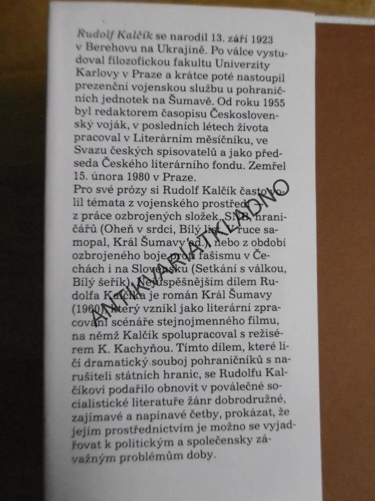 KRÁL ŠUMAVY, RUDOLF KALČÍK, ŠUMAVA