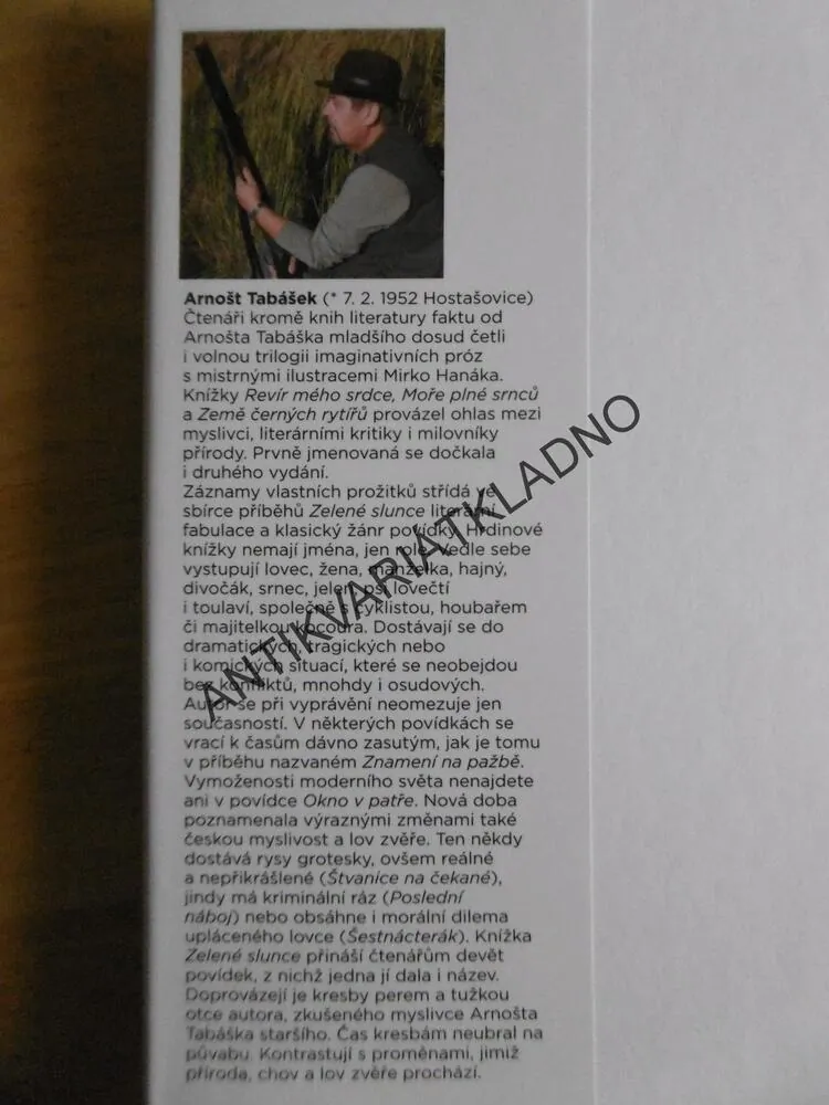 ZELENÉ SLUNCE, ARNOŠT TABÁŠEK, **an