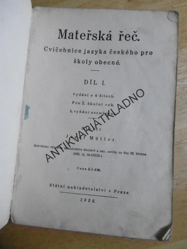 MATEŘSKÁ ŘEČ, CVIČEBNICE JAZYKA ČESKÉHO PRO ŠKOLY OBECNÉ