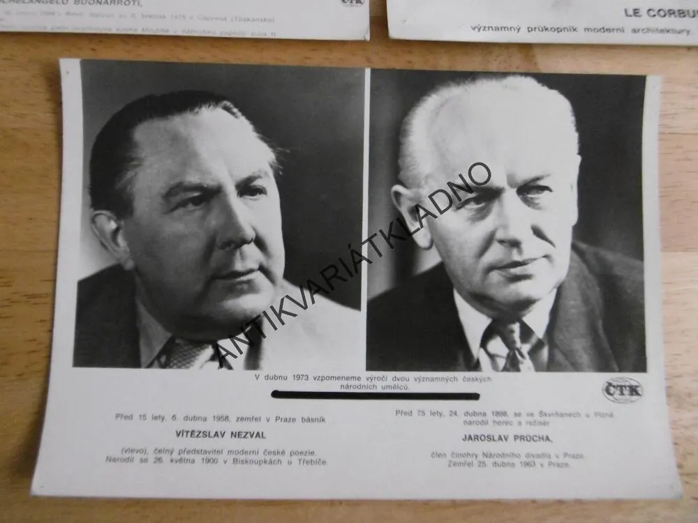 VELKÉ FOTOGRAFIE - SPISOVATELŮ, NOVINÁŘŮ, SOCHAŘŮ, OBJEVITELŮ AJ. HISTORICKY ZNÁMÝCH OSOBNOSTÍ  5 KS